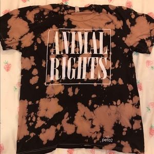 Peta2 animal rights black and brown tee